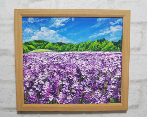 油絵 油彩 油彩画 絵 絵画【青空のラベンダー畑】 絵画 HR