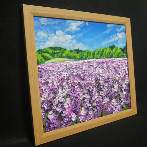 油絵 油彩 油彩画 絵 絵画【青空のラベンダー畑】 油絵 油彩 油彩画 絵 絵画【青空とラベンダー畑】 | HIROSHI1990