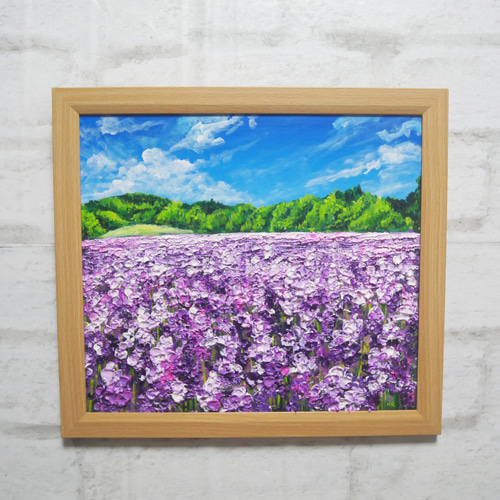 油絵 油彩 油彩画 絵 絵画【青空のラベンダー畑】 油絵 油彩 油彩画 絵 絵画【青空のラベンダー畑】 絵画 HR