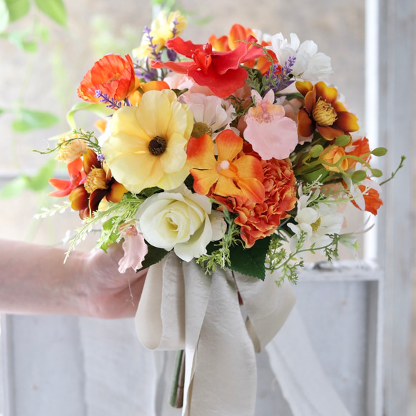 アレックスブーケ111】ウエディングブーケ、カラフル、ビタミンカラー