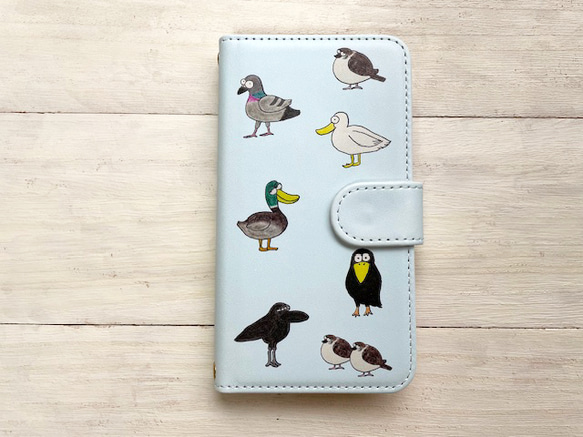 スマホケース 手帳型 鳥 手帳型 かわいい iPhone android
