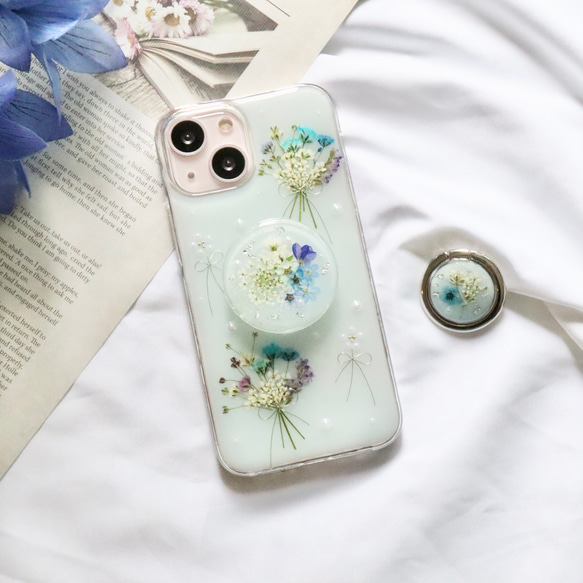押し花 スマホグリップ❁✿  オーダーページ 押し花 スマホグリップ❁✿ オーダーページ（あめもよう⋆̩