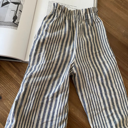 再販⭐︎2way綿麻ストライプ柄フリルブラウス ノースリーブブラウス　ベビー服　子供服　セットアップ　80 90 100 4枚目の画像