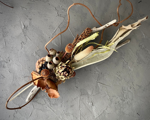 流木ドライフラワー 壁掛け装飾 約70cm x 30cm 792625fc909da6f745339498a61729