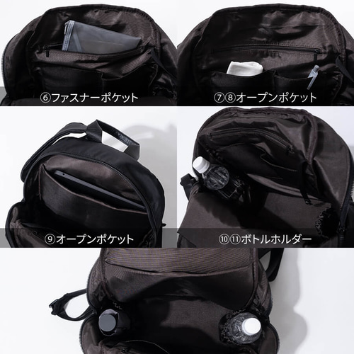 TOCCA A4 PC収納 リュックサック バックパック ナイロン ブラック 黒