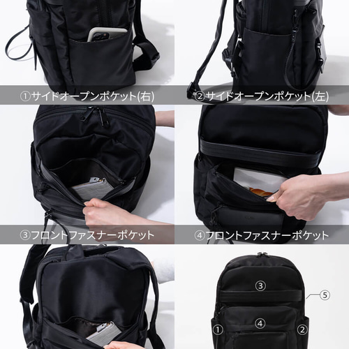 ポケットたくさん収納上手 A4/軽量 ナイロンリュック レディース 本革