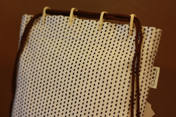 巾着バッグ/刺子/生成/バッグインバッグ/撥水加工 4枚目の画像