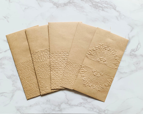 309    ＊エンボス加工ミニ封筒 エンボス加工 トレーシングペーパー封筒 10枚 ミニ エンボス加工