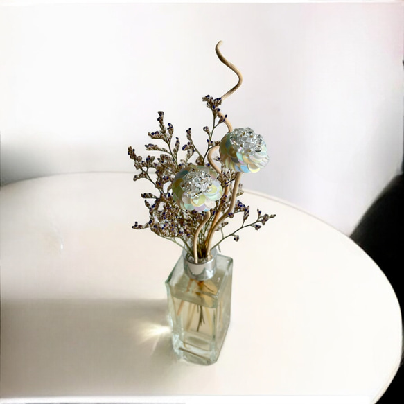 ビーズのボールフラワースティック2本【Maloon No.1-1-3】 10枚目の画像