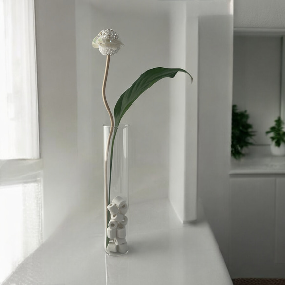 ビーズのボールフラワースティック2本【Maloon No.1-1-3】 3枚目の画像