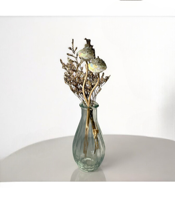 ビーズのボールフラワースティック2本【Maloon No.1-1-3】 9枚目の画像