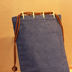 巾着バッグ/刺子/紺/バッグインバッグ/本染め/手染め/撥水加工 3枚目の画像