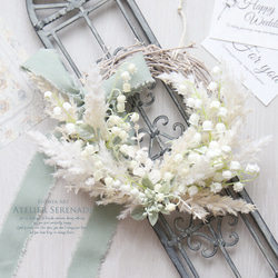 北欧ナチュラル* ジュートリボンのウィンタースワッグ アートフラワー