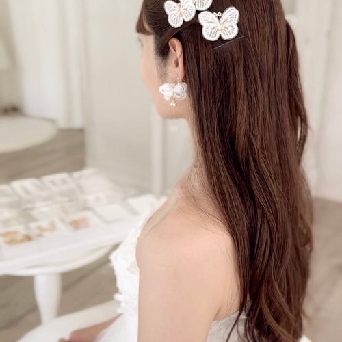 ANNAN WEDDING 蝶々ヘアピン MA137 3個セット ブライダルアクセサリーのアンナンウェディング