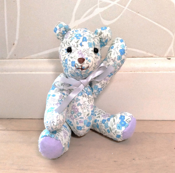 ご確認用になります。柄が可愛いぃくまちゃん　ミニチュア　ベア　ペイズリー　花柄 bear-doll-01-1.jpg