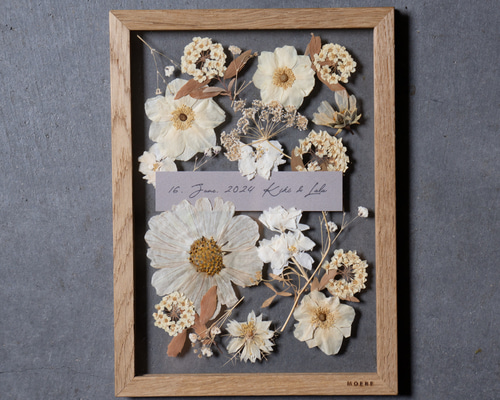 押し花アート＊バーティカルブーケ＊インテリア 壁掛け 押し花額