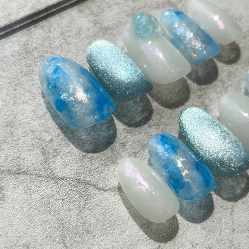 きらちゅる爽やかブルーネイル/夏ネイル/ニュアンスネイル ネイル