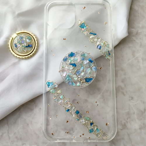 ニュアンスシェルのスマホリング☆ ニュアンスシェルのスマホリング☆