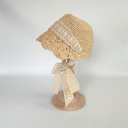 L'arist cratie ハンドメイド 麦わらボンネット ストローボンネ L'arist cratie ハンドメイド 麦わらボンネット ストローボンネ
