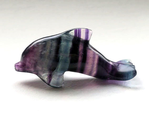 マルチカラーフローライト ドルフィン（イルカ）カービング｜天然石