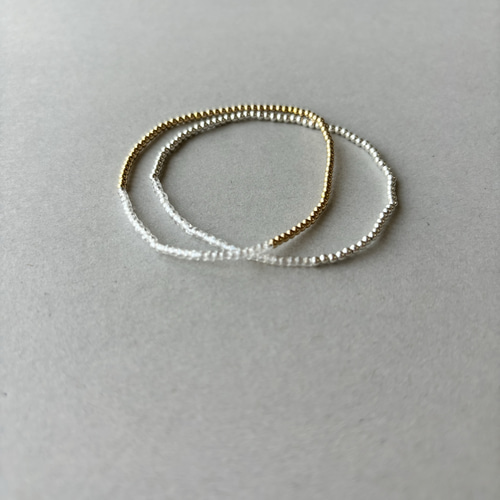 14kgf】quarter(clear) ゴム ブレスレット / ビーズ 透明 シンプル