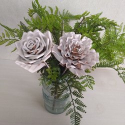 レザー フラワー ボタン 壁飾り リース 皮革 花 アートフラワー