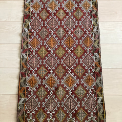 Y2336-2 トルコキリム 平織 手織 ウール 84×113㎝ 絨毯 オールドキリム/トルコ・ウシャク・エシュメ約136×102cm - 手織り絨毯