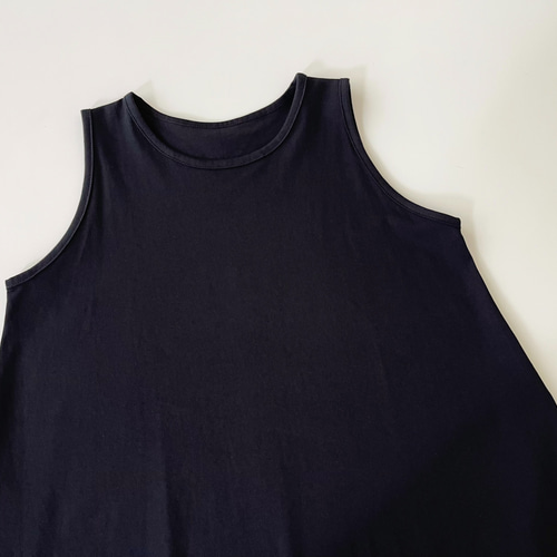 ノースリーブワンピースAライン * Tシャツ素材 黒 * ワンピース