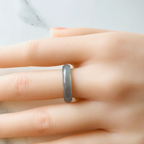 R290-002］ ジェイド JADE ヒスイ 本翡翠 くりぬき リング 天然石 