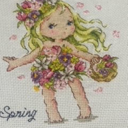 B　二点おまとめクロスステッチ完成品　刺繍完成品 クロスステッチ完成品 - メルカリ