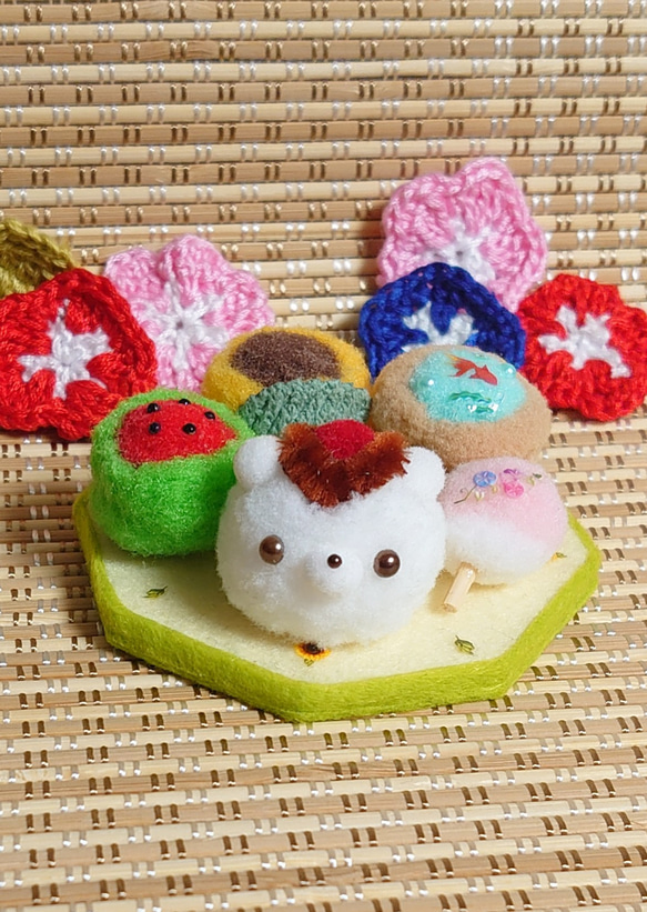 ポンポン和菓子♪夏の和菓子セット☆しろくまいちご大福と夏休み練り 