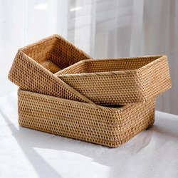 天然素材手作り】ラタン収納バスケット｜3サイズ展開｜食品・衣類