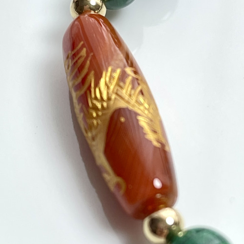 手彫り皇帝龍天珠&マラカイトブレス ブレスレット Himal 〜harmony