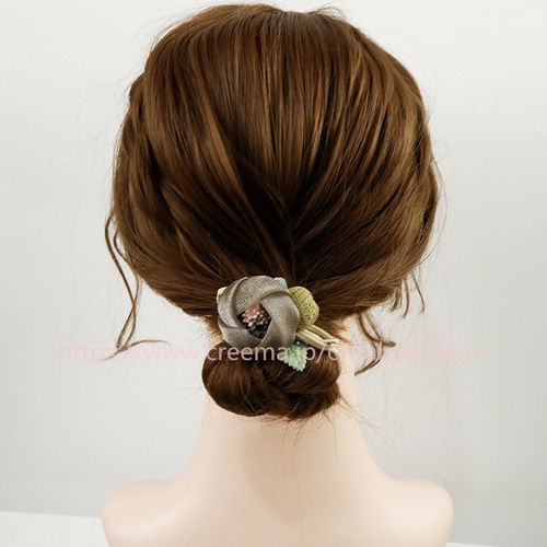 森系シュシュフラワーヘアゴム2024新型夏のヘアアクセ