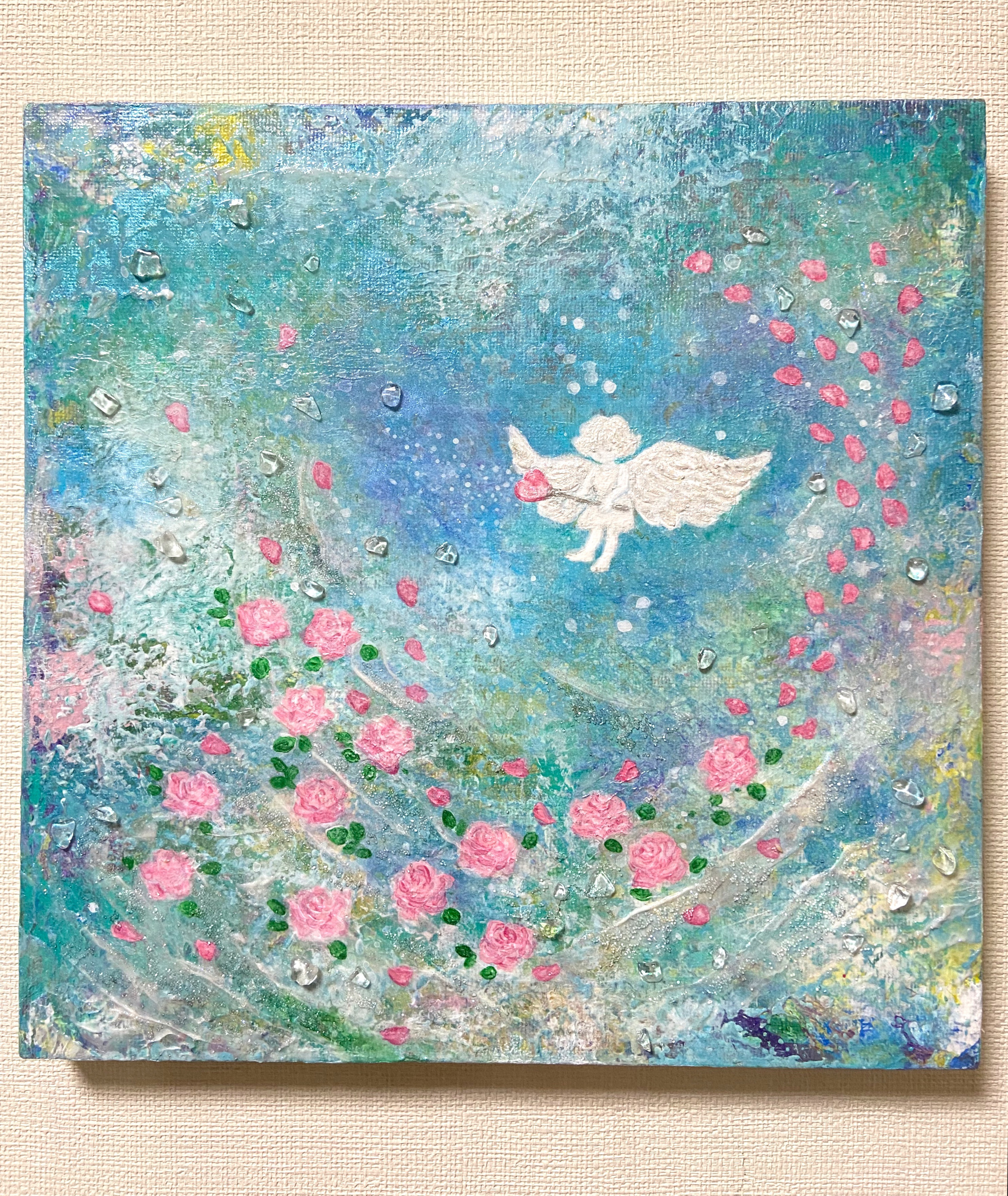 薔薇園の天使 （原画） 絵画 vega 通販 17941375｜Creema(クリーマ)