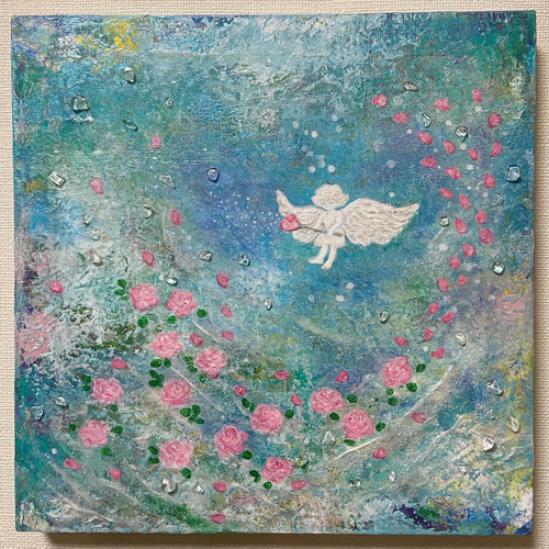 薔薇園の天使 （原画） 絵画 vega 通販 17941375｜Creema(クリーマ)