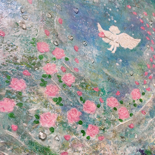 薔薇園の天使 （原画） 絵画 vega 通販 17941375｜Creema(クリーマ)