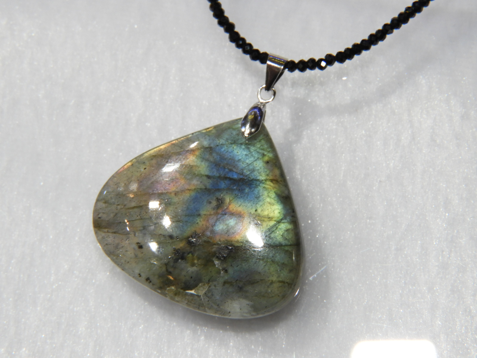 特大！魅惑のレンイボー！ラブラドライトの一点物ペンダント！メイドインジャパン！　８