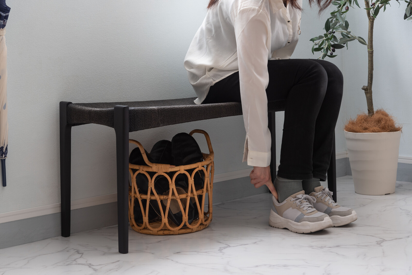 ダイニングベンチ ペーパーコードベンチ  【AZM-SD-12186572】