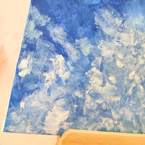 1点のみ 「 遠い夏の空 NO.1 」原画 絵画 キャンバス 油彩 雲
