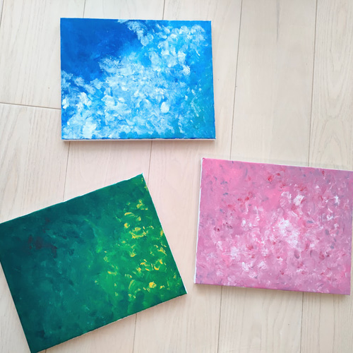 1点のみ 「 遠い夏の空 NO.1 」原画 絵画 キャンバス 油彩 雲