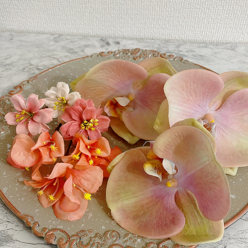 胡蝶蘭ヘッド アーティフィシャルフラワー ヘッドパーツ ウェディング