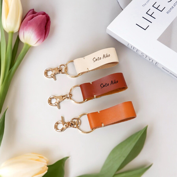 名入れ無料＊ 本革でつくったキーホルダー 席札 プチギフト 結婚式