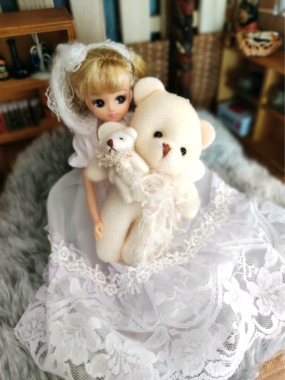 ミニチュアぬいぐるみ/天使の羽クマさん親子…3 ぬいぐるみ