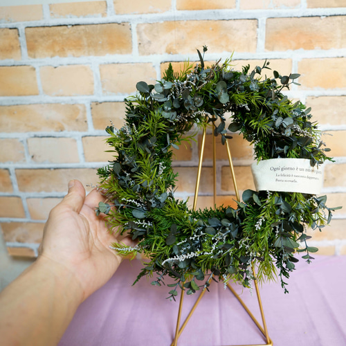 受注製作【ナチュラルユーカリ・リース20センチ】ユーカリ ヒバ