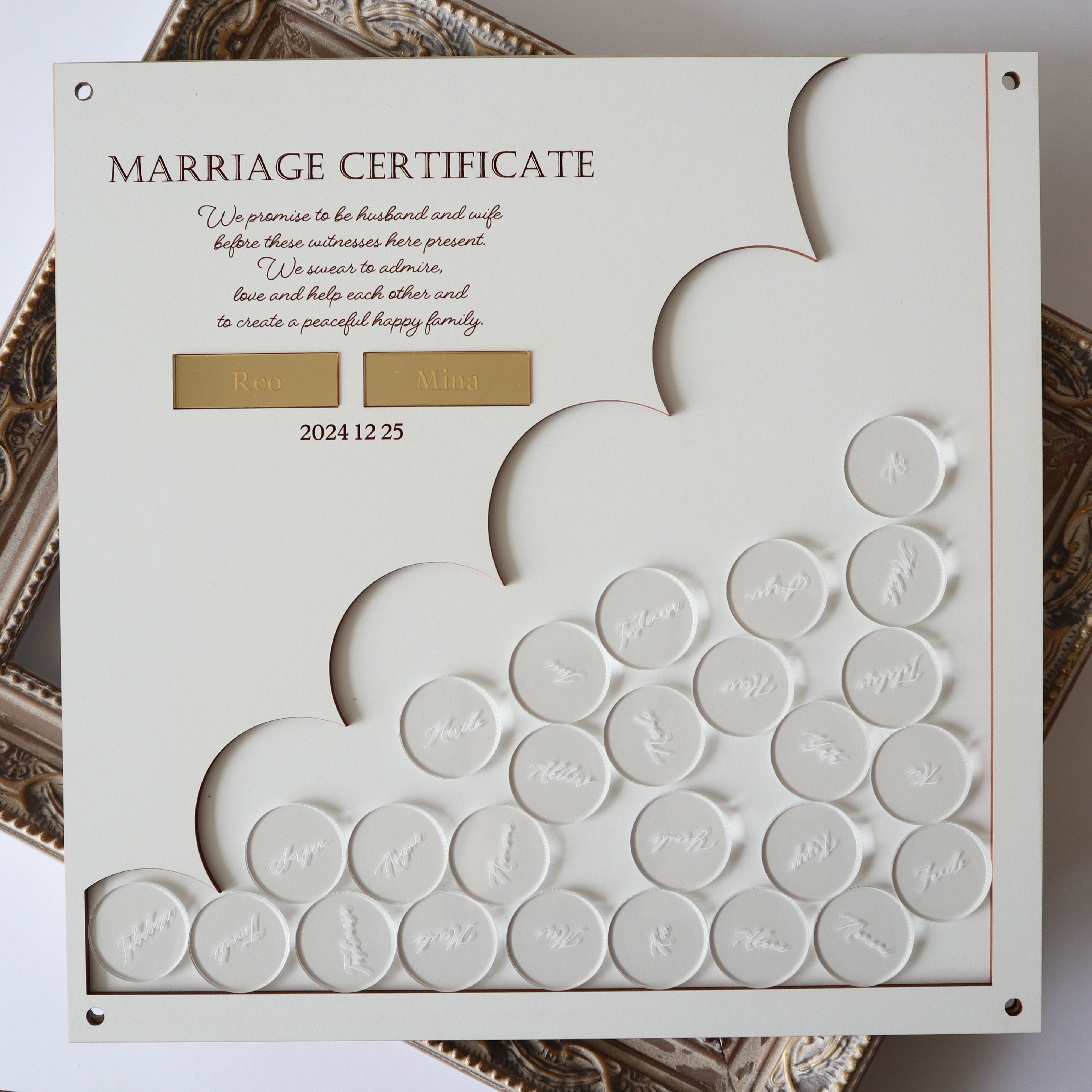 スカラップモチーフのウェディングドロップス　ゲスト参加型　人前式