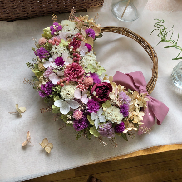 Natural＊バラのピンクリース♡ドライフラワーリース