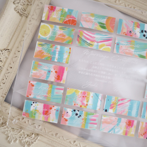 メッセージが書きこめる結婚証明書 