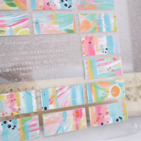 メッセージが書きこめる結婚証明書 