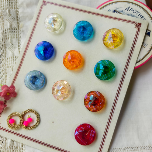 113④チェコビンテージ鉱石図鑑2冊セット ジャンクジャーナル ボタン